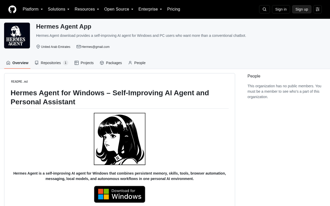 Скриншот Hermes Agent App · GitHub